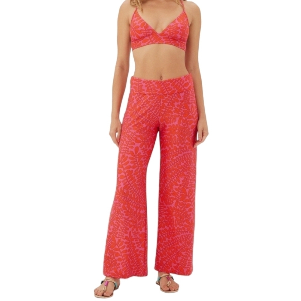 Trina Turk Pink & Orange Trellis Swim Pant - Size XL